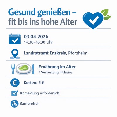 Gesund genießen: Vortrag zur Ernährung im höheren Lebensalter